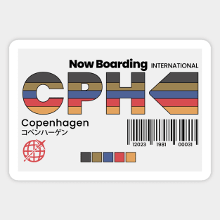 Vintage Copenhagen CPH Airport Label Retro Travel Denmark Magnet